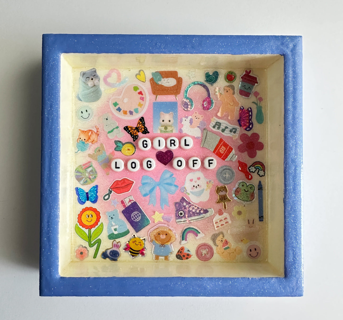 Girl Log Off Sticker Collage Politely Declining