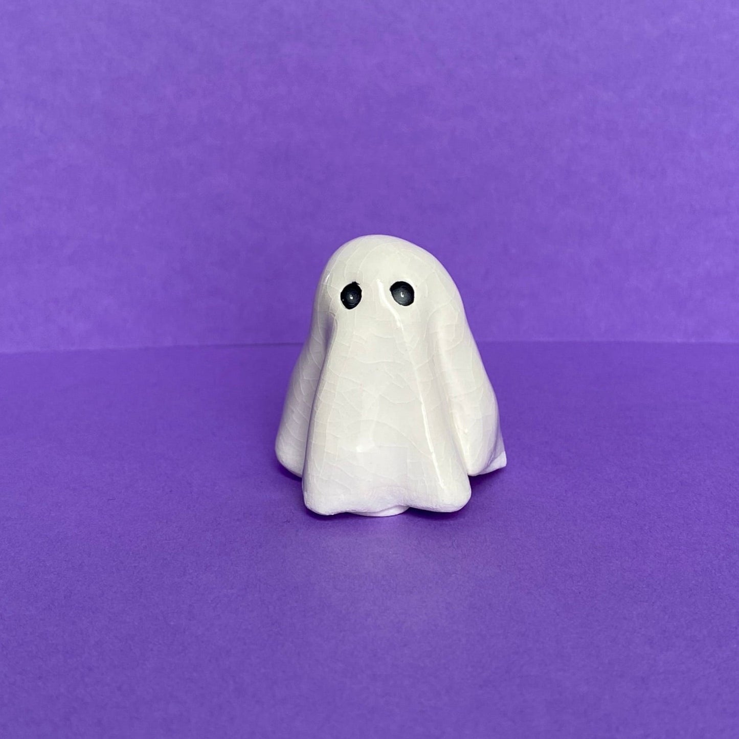 Talila - Handmade White Ghost Figurine Politely Declining