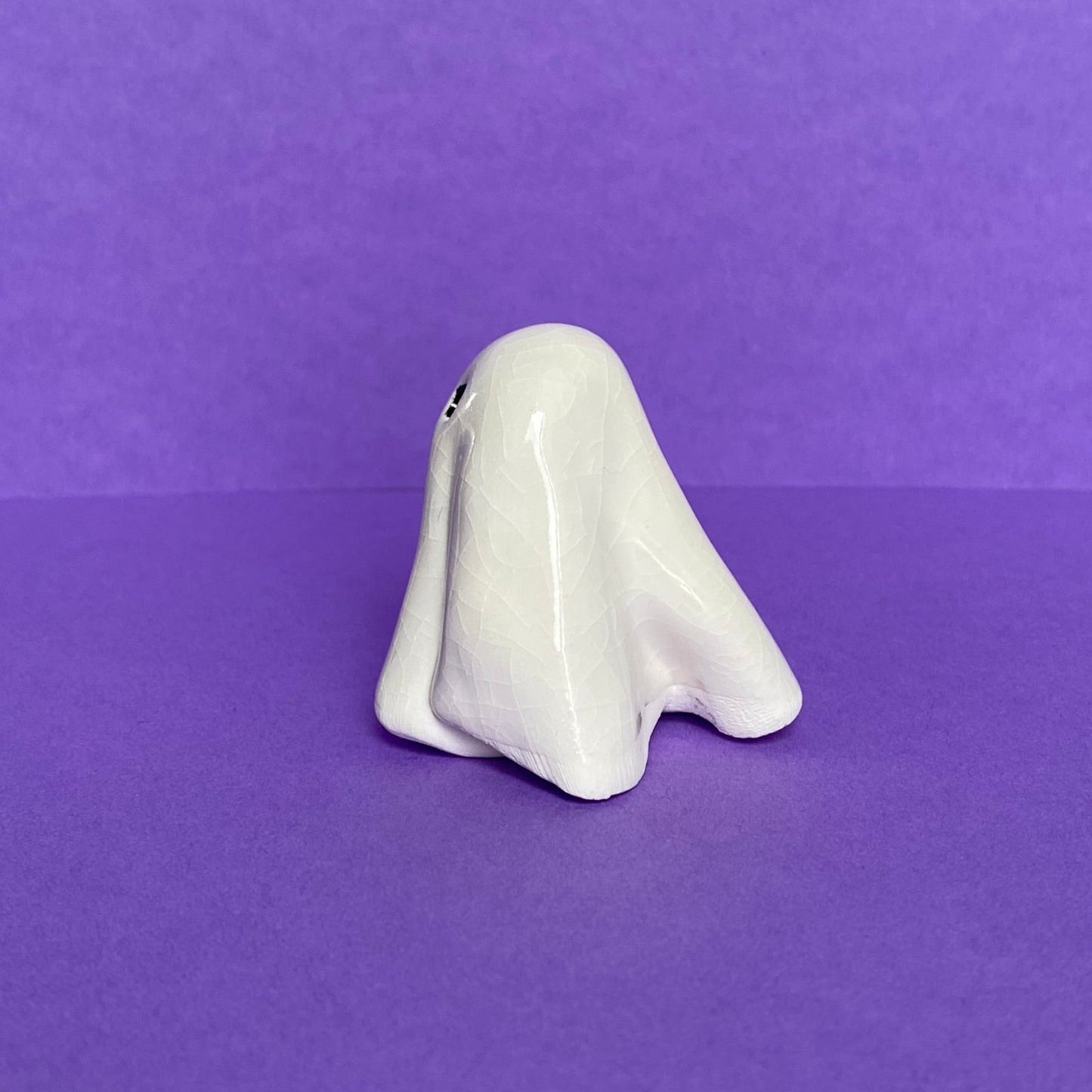 Talila - Handmade White Ghost Figurine Politely Declining