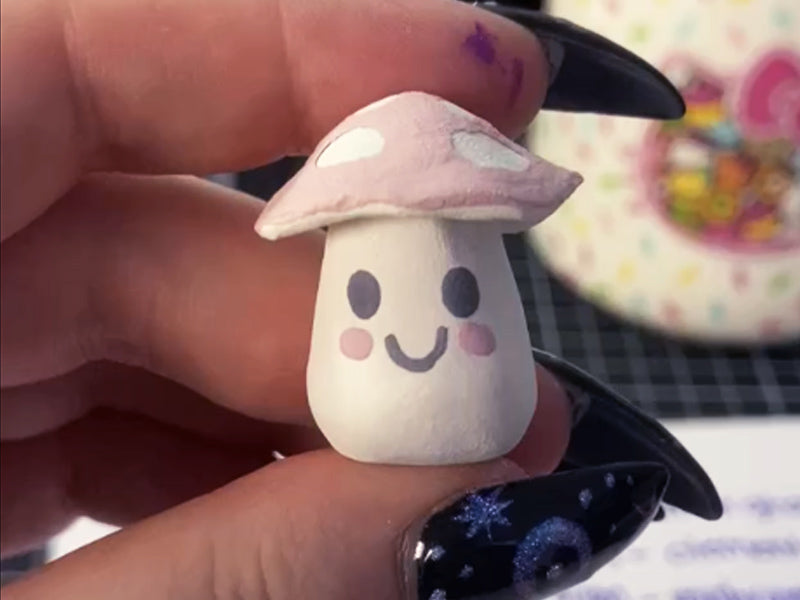 Hand painted clay figurines with ceramic glazes