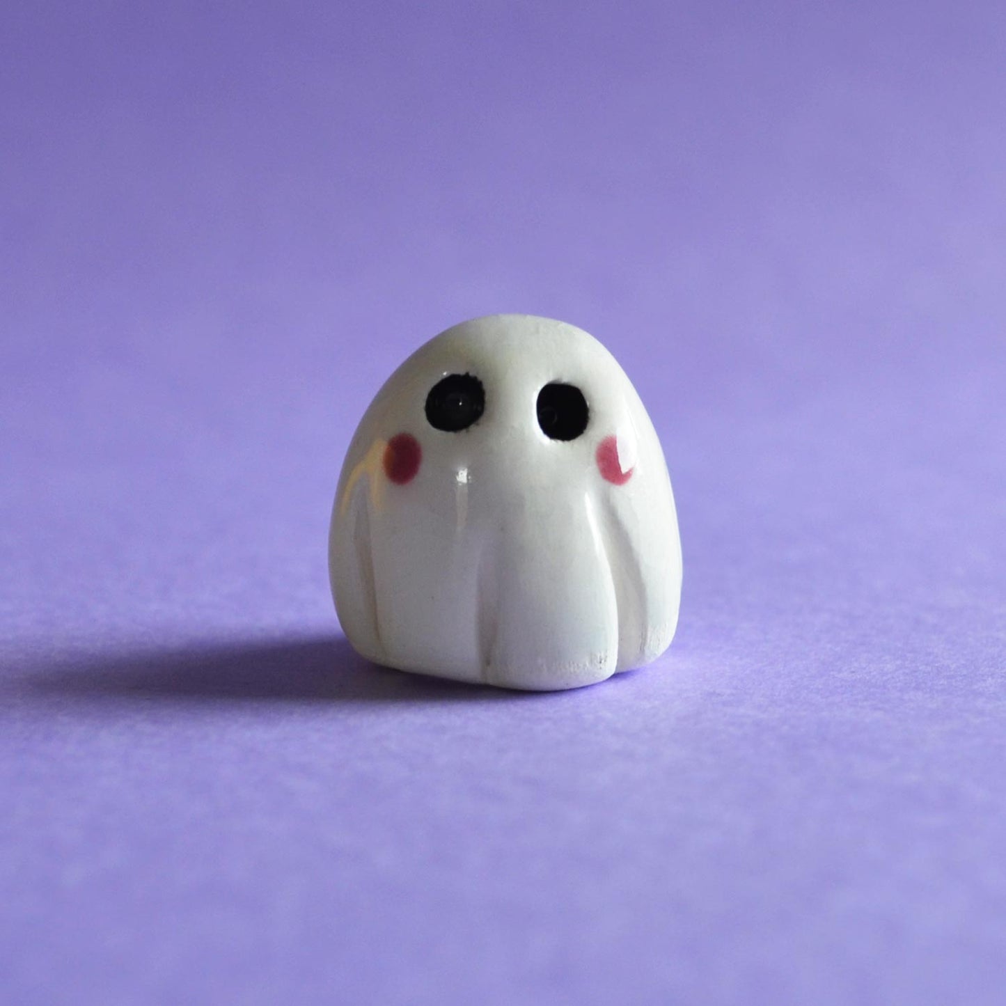 Lala - Handmade Tiny Ghost Figurine Politely Declining