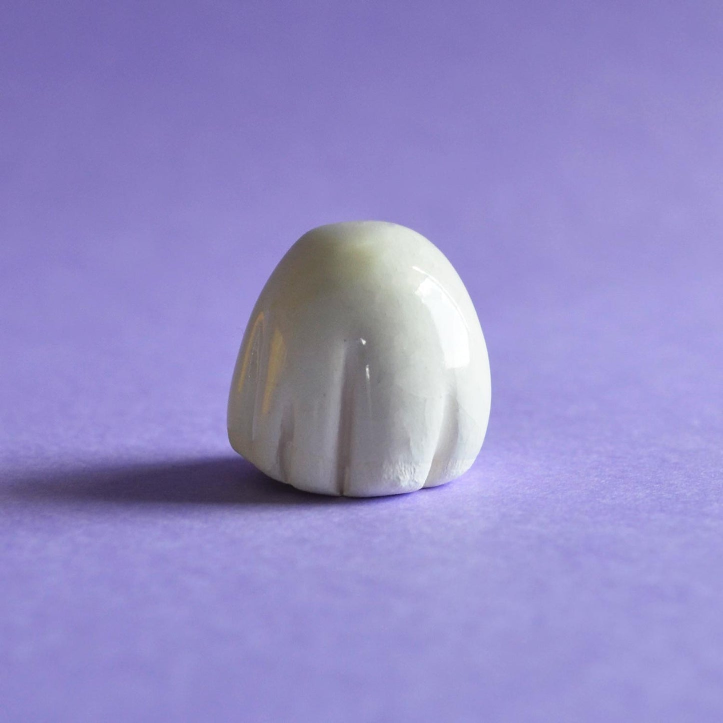 Lala - Handmade Tiny Ghost Figurine Politely Declining
