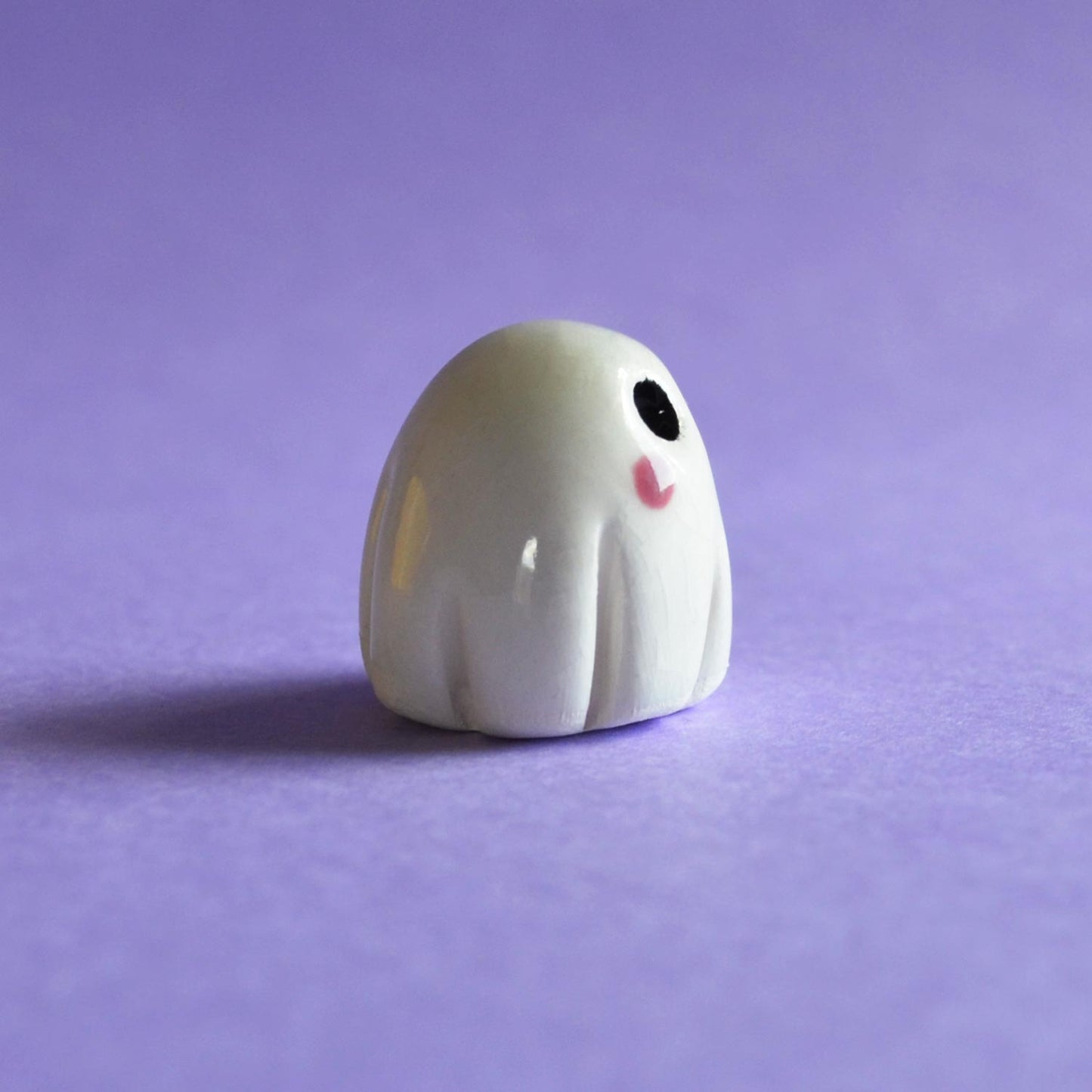 Lala - Handmade Tiny Ghost Figurine Politely Declining