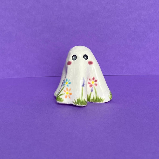 Talila - Handmade Floral Ghost Figurine Politely Declining