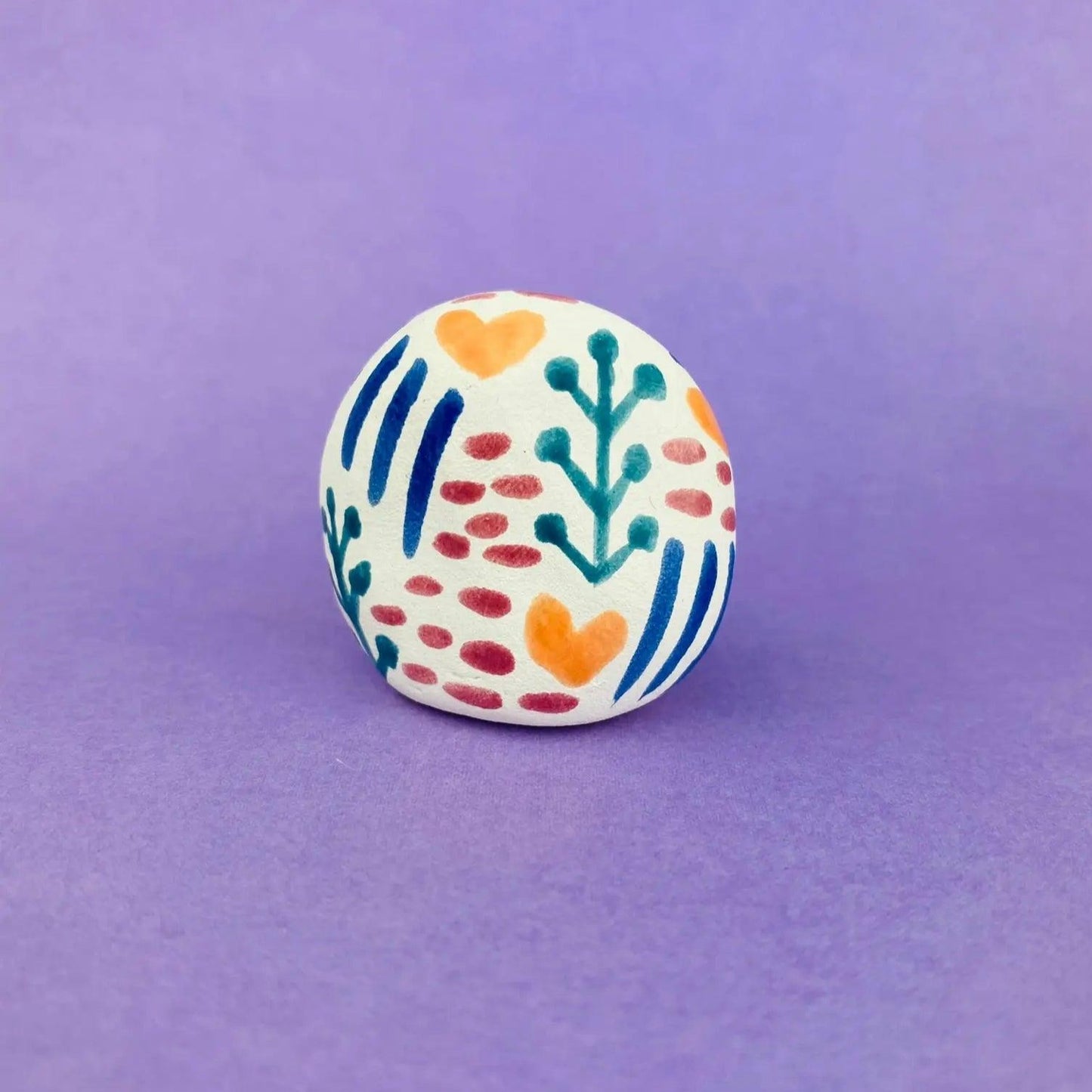 Skelltos - Handmade Colorful Skull Figurine Politely Declining