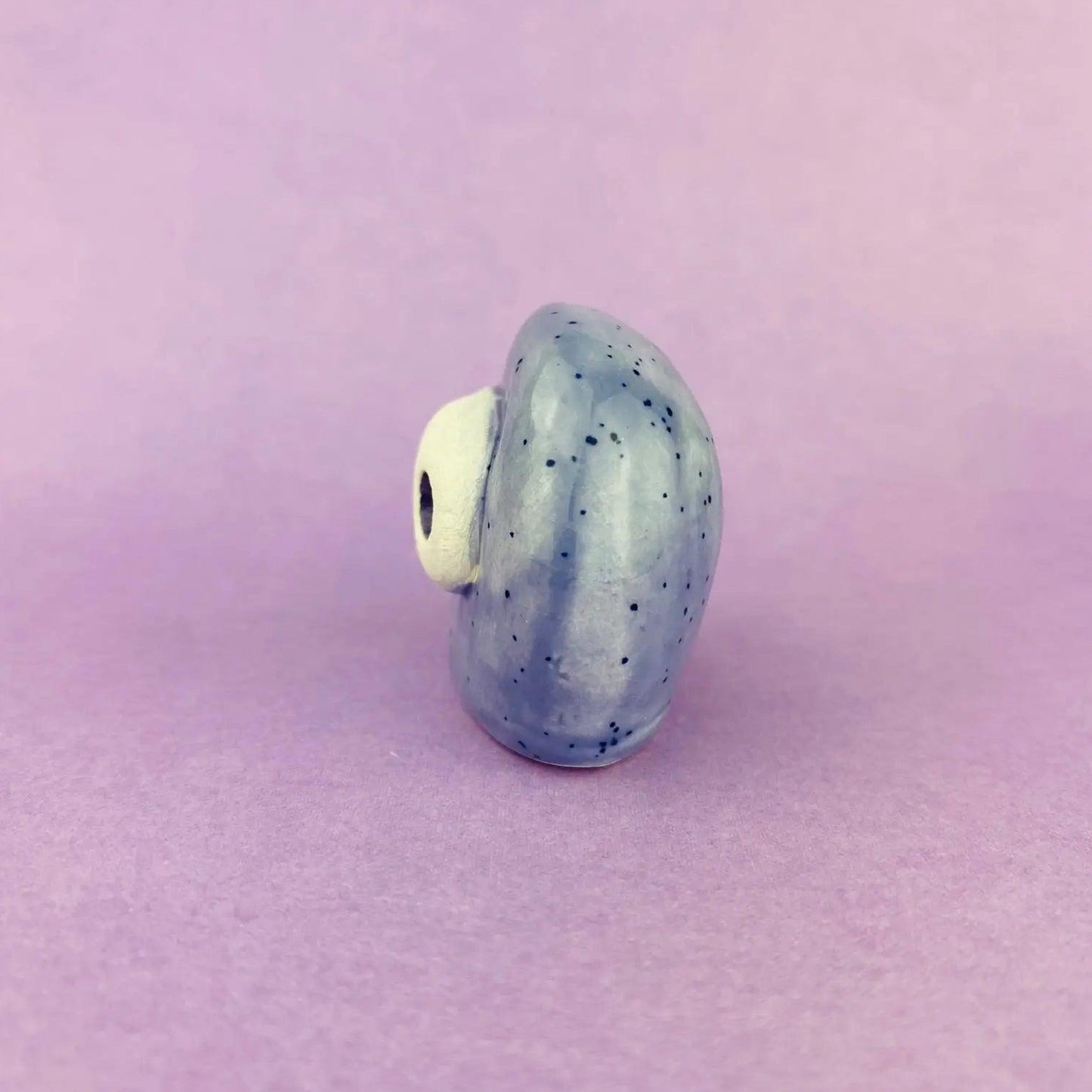 Skelltos - Handmade Purple Skull Figurine Politely Declining