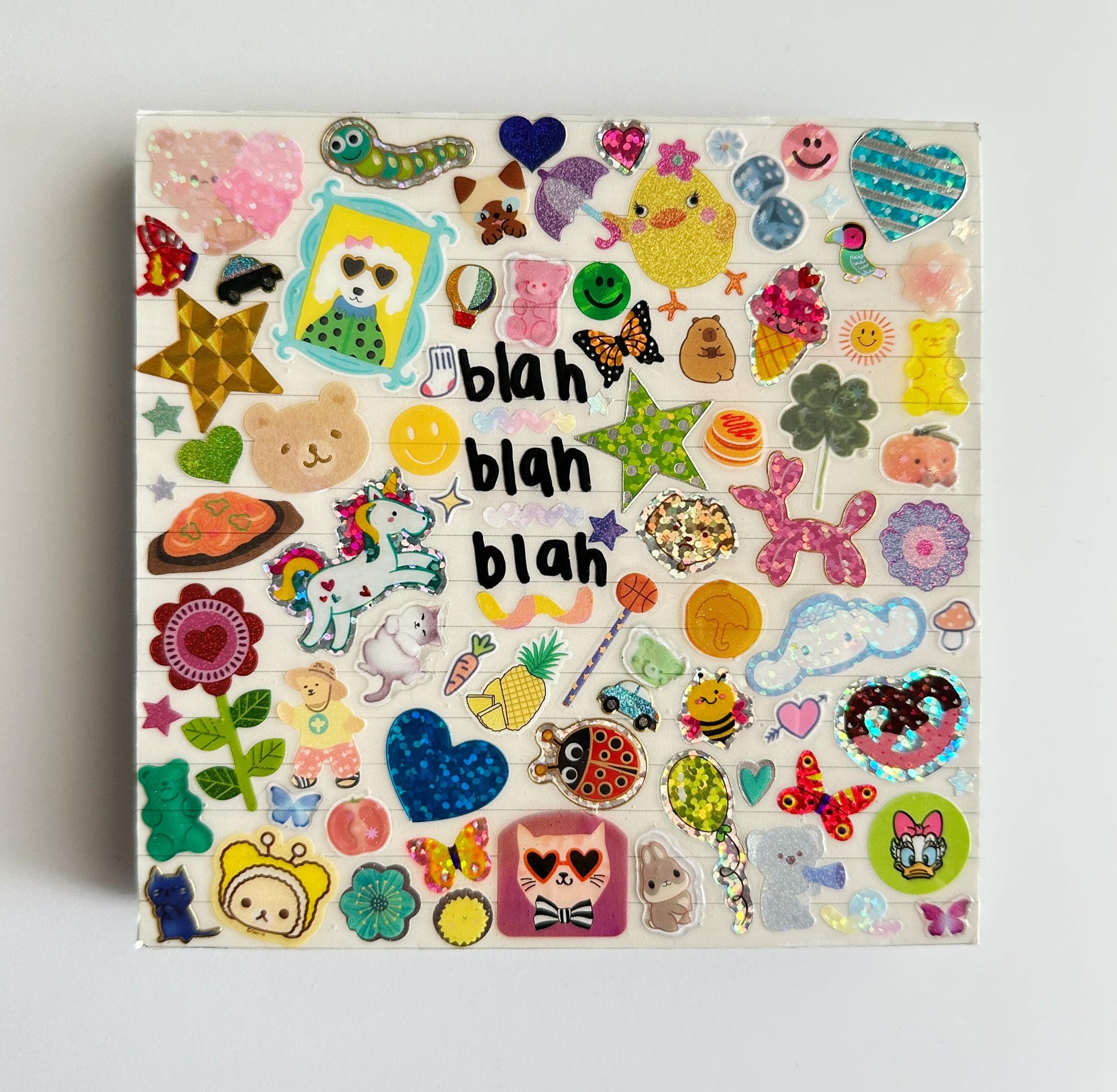 Blah Blah Blah Sticker Collage Politely Declining