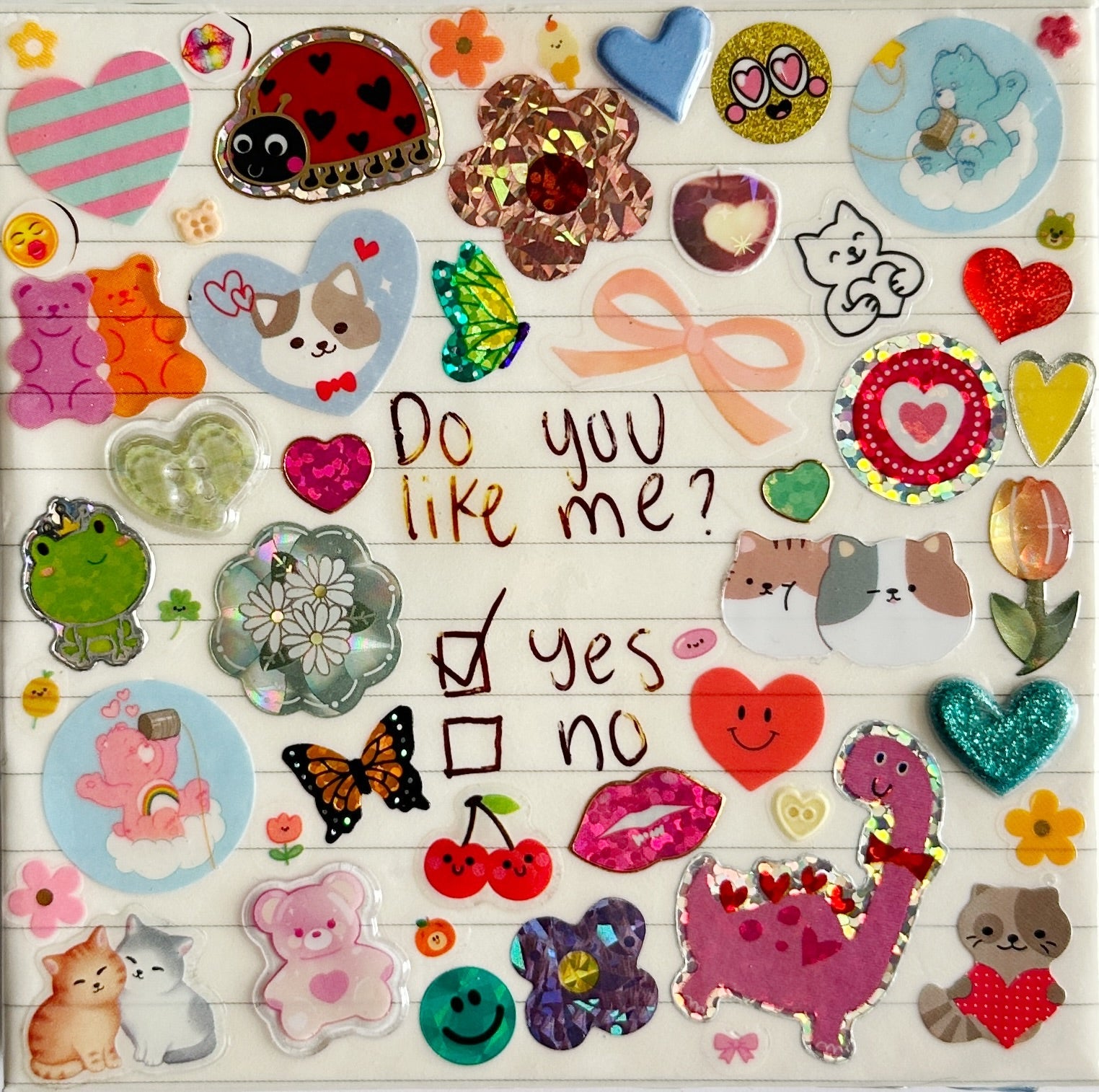 Do You like me? Sticker Collage Politely Declining
