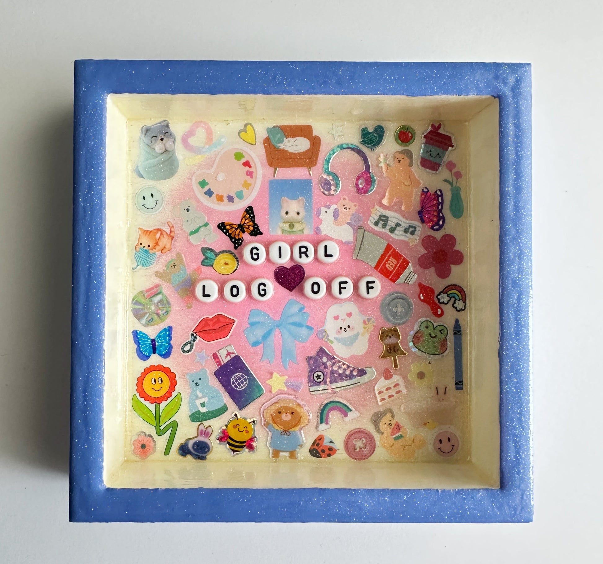 Girl Log Off Sticker Collage Politely Declining