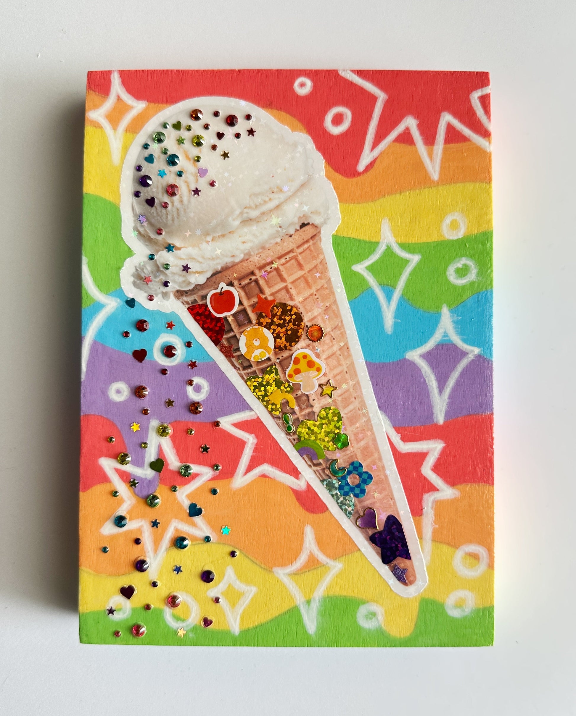Ice Cream Rhinestone Sticker Collage Politely Declining