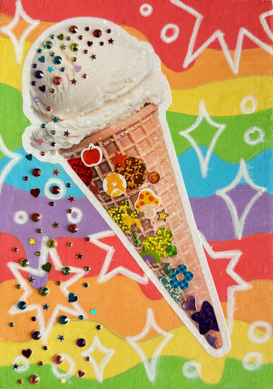 Ice Cream Rhinestone Sticker Collage Politely Declining
