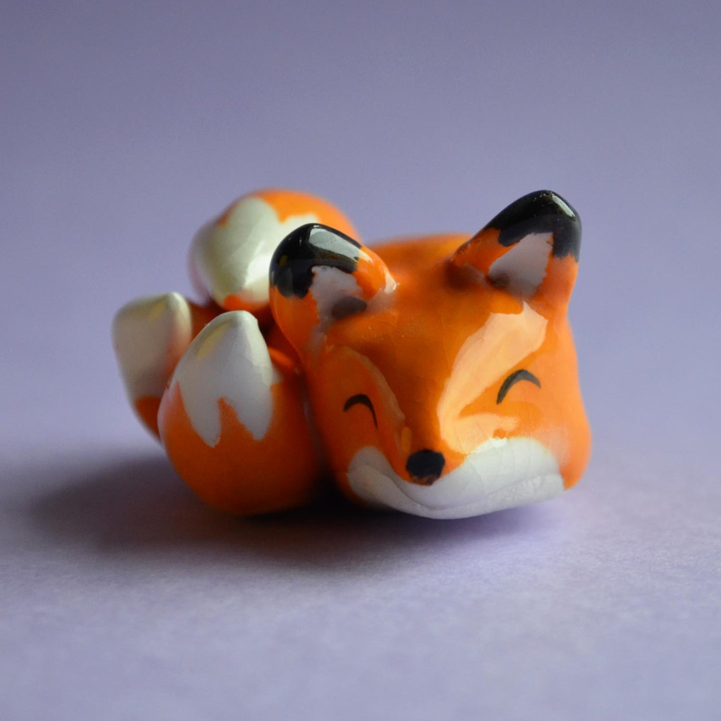 Fren - Handmade Fox Clay Figurine Politely Declining