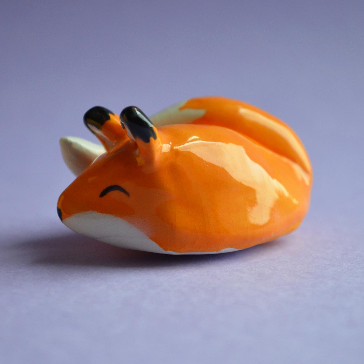 Fren - Handmade Fox Clay Figurine Politely Declining