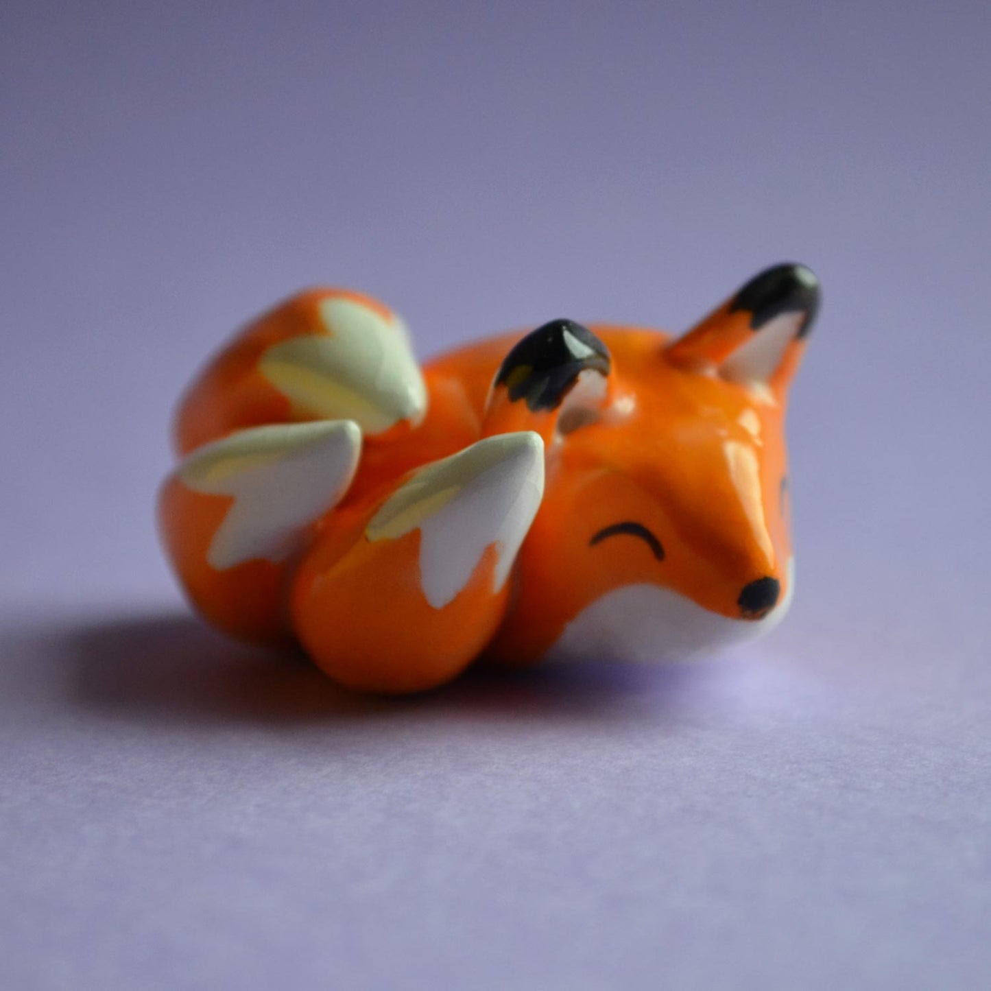 Mushroom Foxes in Polymer Clay