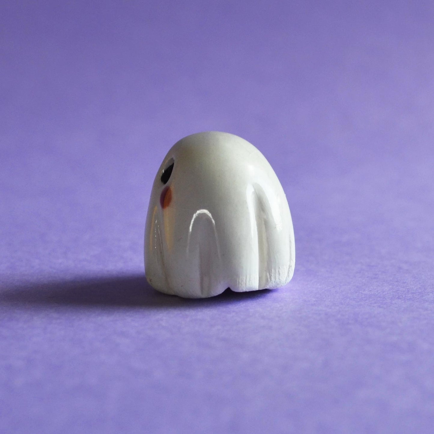 Lala - Handmade Tiny Ghost Figurine Politely Declining