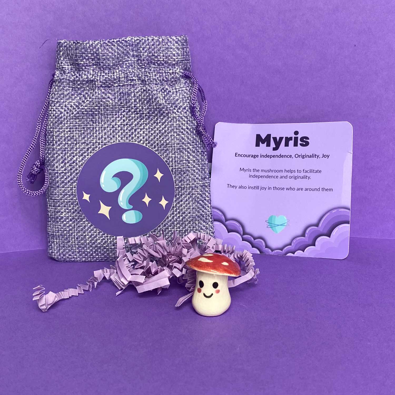 Myris the tiny mushroom figurine available in the mystery bag 