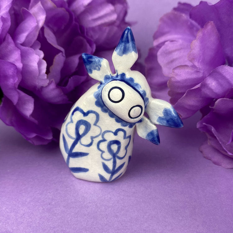 Photo of the handmade clay figures delft faelyn available in Politely Declining shop