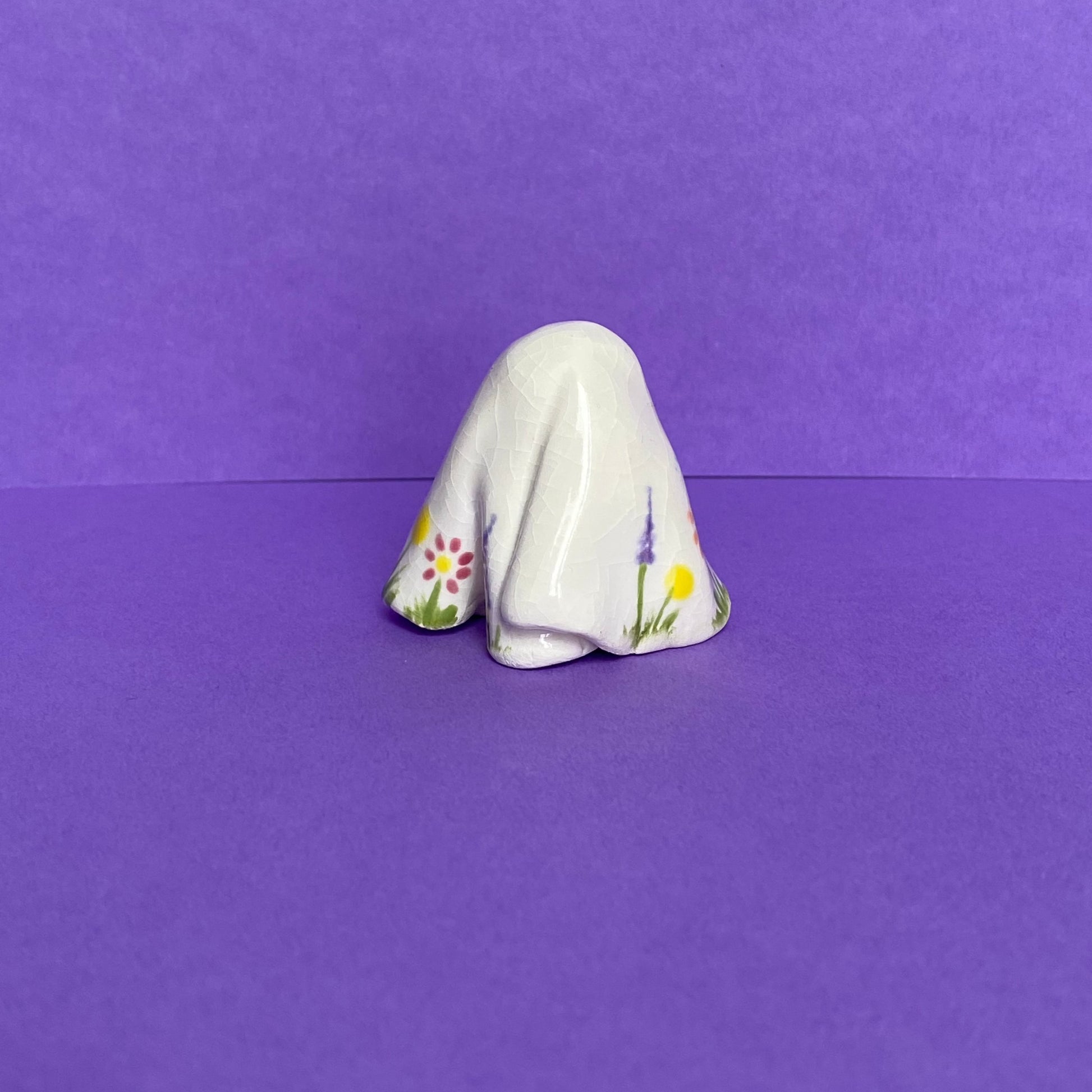 Talila - Handmade Floral Ghost Figurine Politely Declining