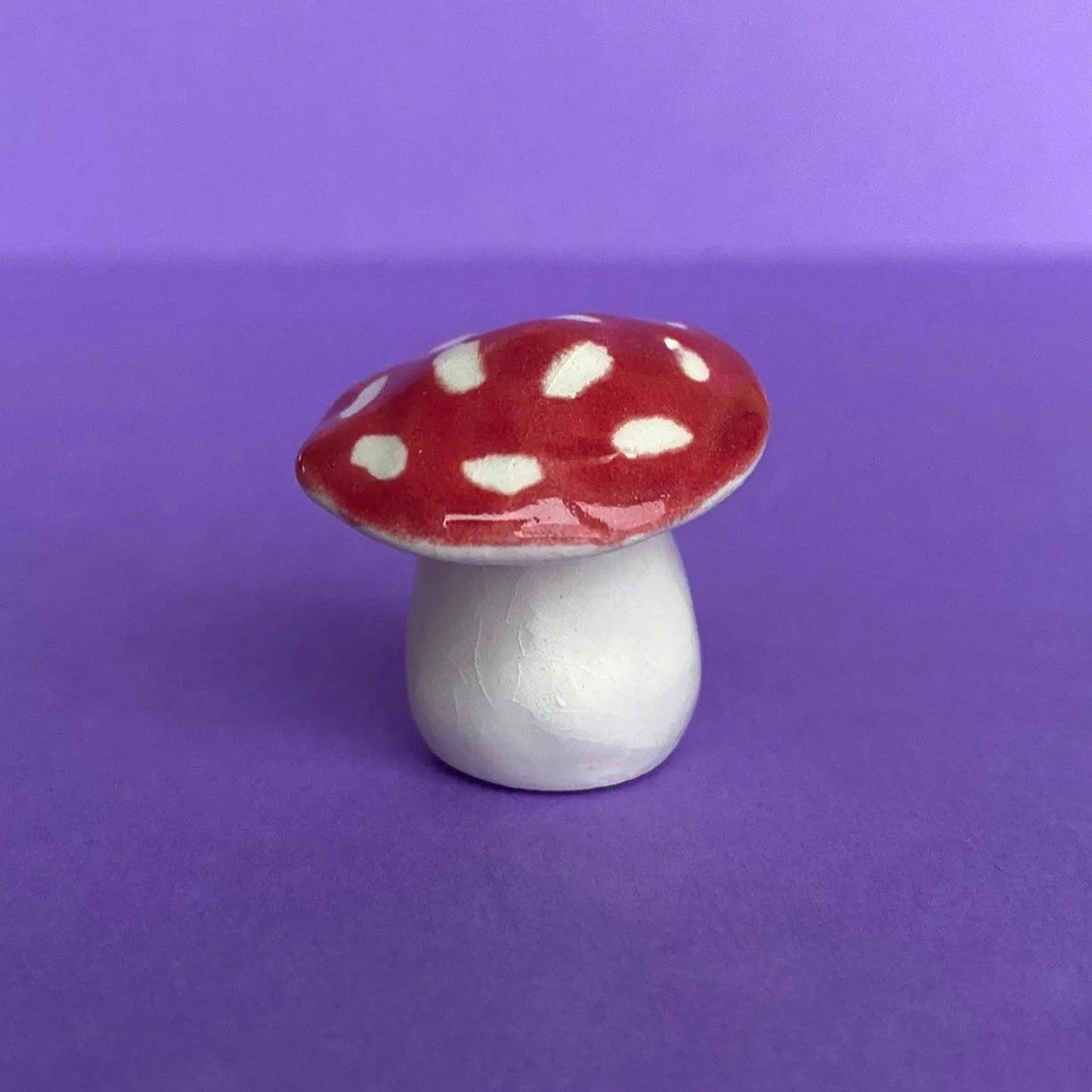 Myris - Handmade Tiny Mushroom Figurine Politely Declining - Back
