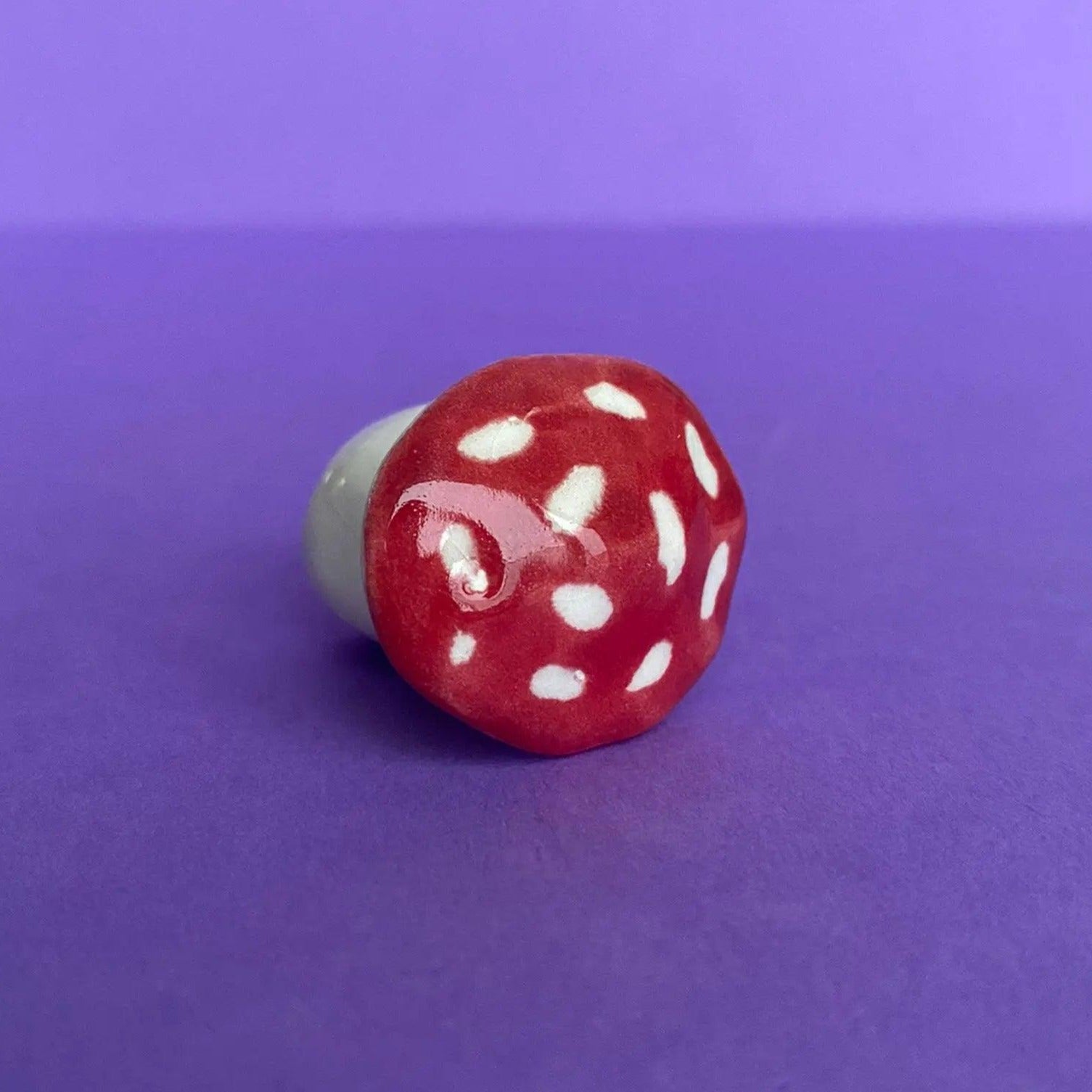 Myris - Handmade Tiny Mushroom Figurine Politely Declining - Cap
